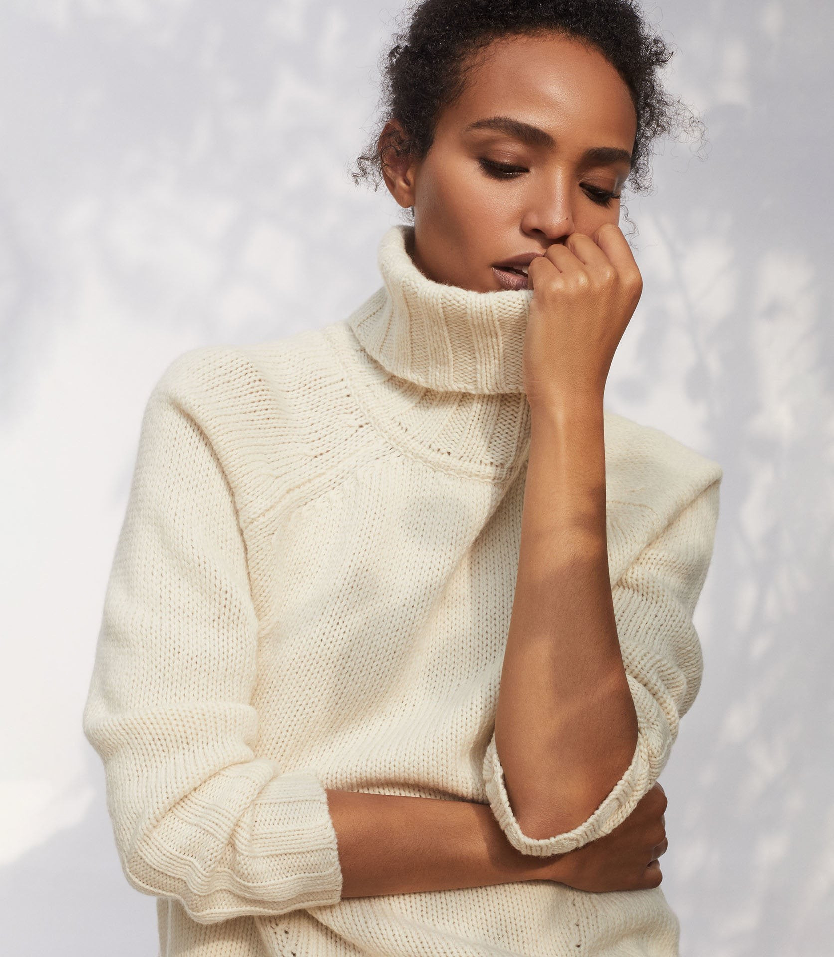 Reiss Eve - Wool Cashmere Blend Roll Neck in Cream, Womens, Size XS | Reiss (Global - Non UK)