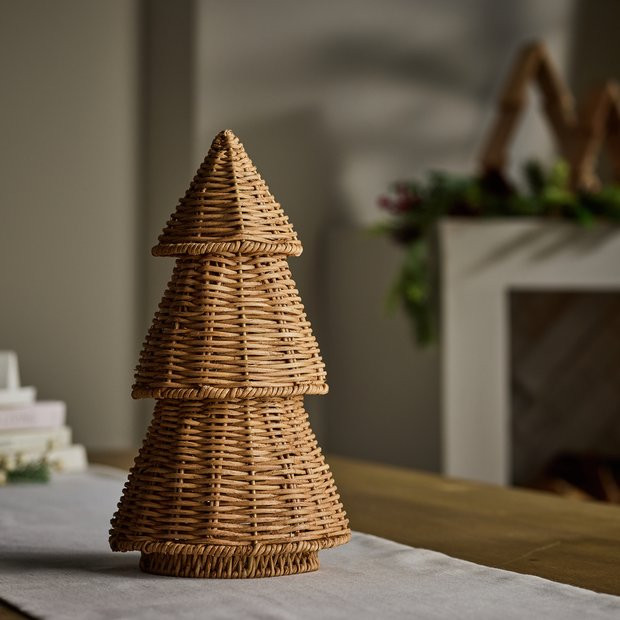 Buy Habitat Woven Rattan Decoration Tree - Natural | Christmas candles and home fragrance | Habit... | Habitat UK