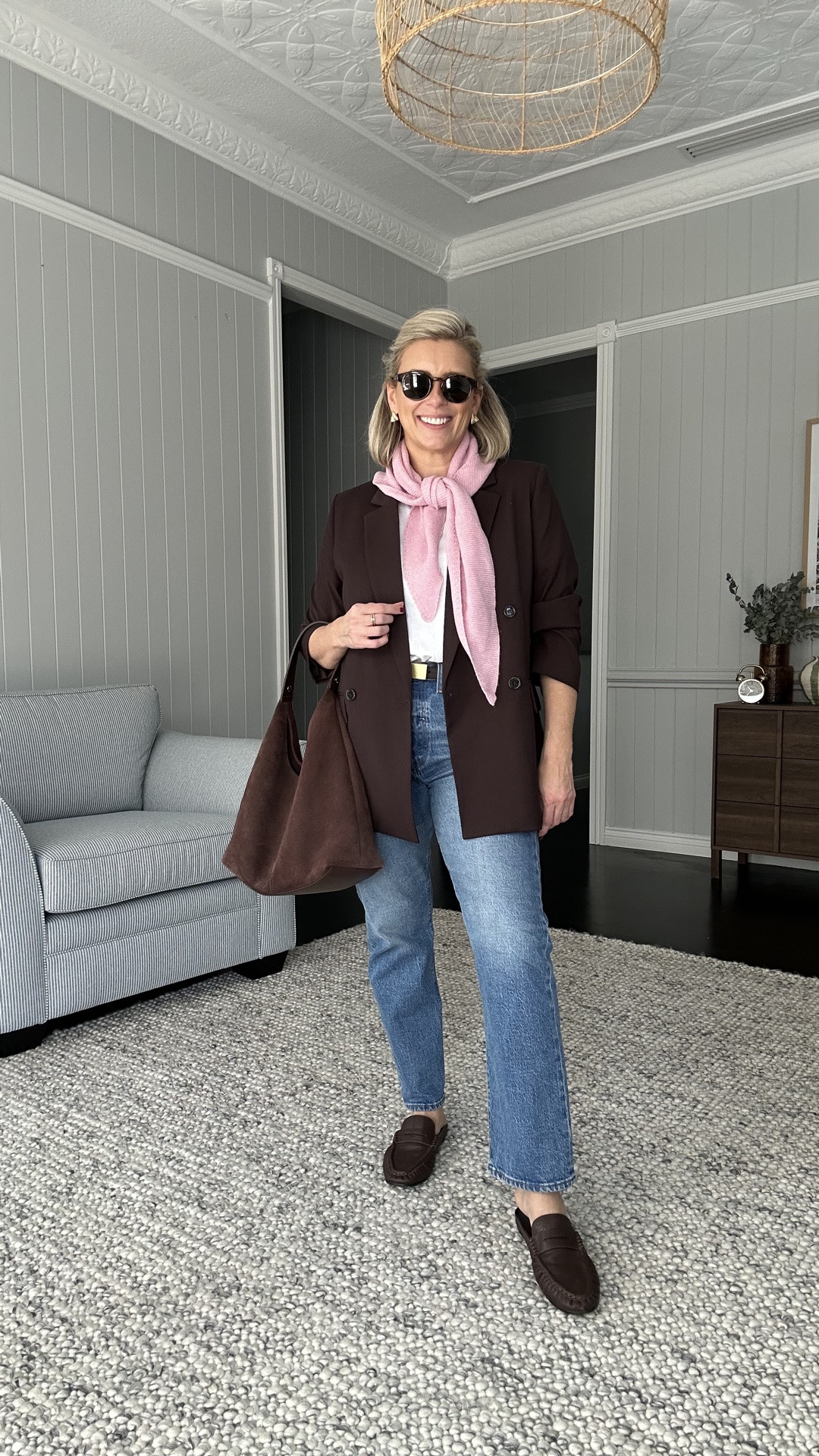 Today’s outfit for a trip to the shops and a few chores - although I shed my jacket and then my scarf along the way as it was warmer than I expected.

#LTKaustralia #LTKwinter #LTKjeans