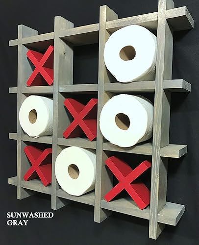 Handmade Tic Tac Toe Bathroom Storage Shelf- NO ASSEMBLY REQUIRED-Bathroom Wall Decor | Amazon (US)
