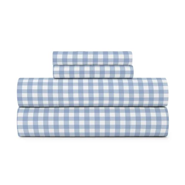 Gap Home Gingham Organic Cotton Blend Sheet Set, Twin, Blue, 3-Pieces - Walmart.com | Walmart (US)