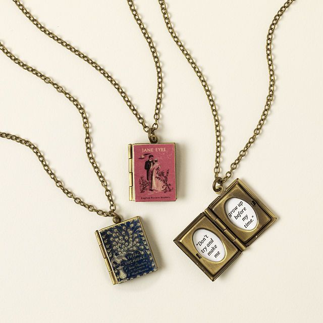 Literary Women Book Locket Necklace | UncommonGoods