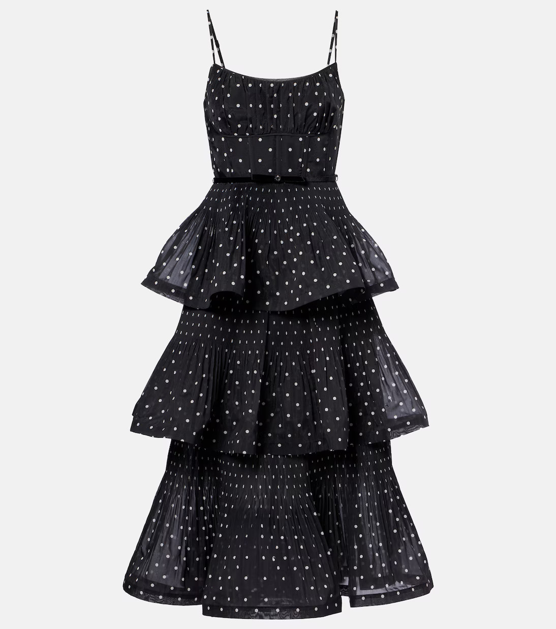 Polka-dot tiered midi dress | Mytheresa (INTL)