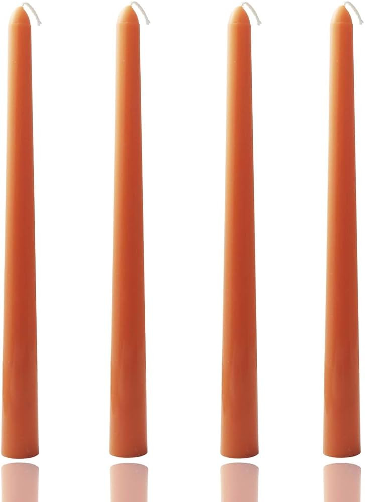 Juego de 4 velas cónicas color naranja de 10 pulgadas, velas altas, velas cónicas, sin humo, pa... | Amazon (US)
