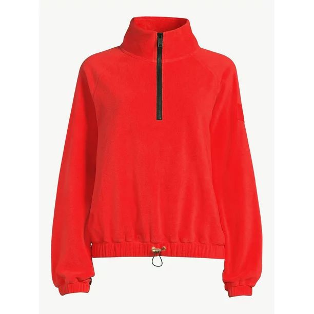 Love & Sports Women's Fleece Cropped Quarter Zip Pullover - Walmart.com | Walmart (US)