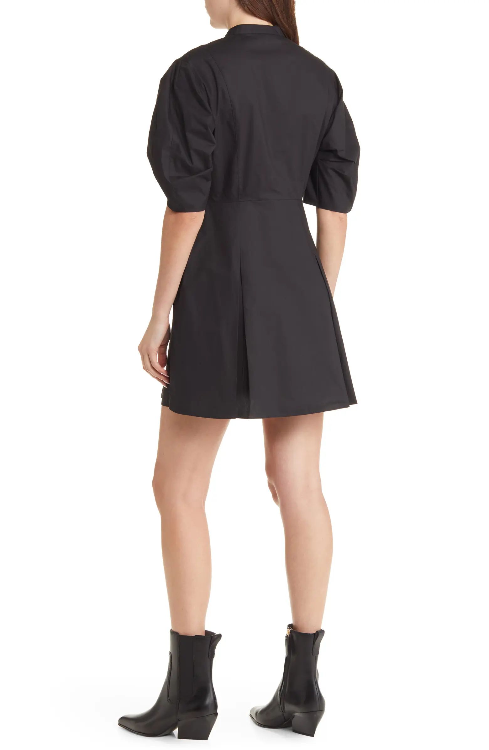 FRAME Puff Sleeve Organic Cotton A-Line Dress | Nordstrom | Nordstrom