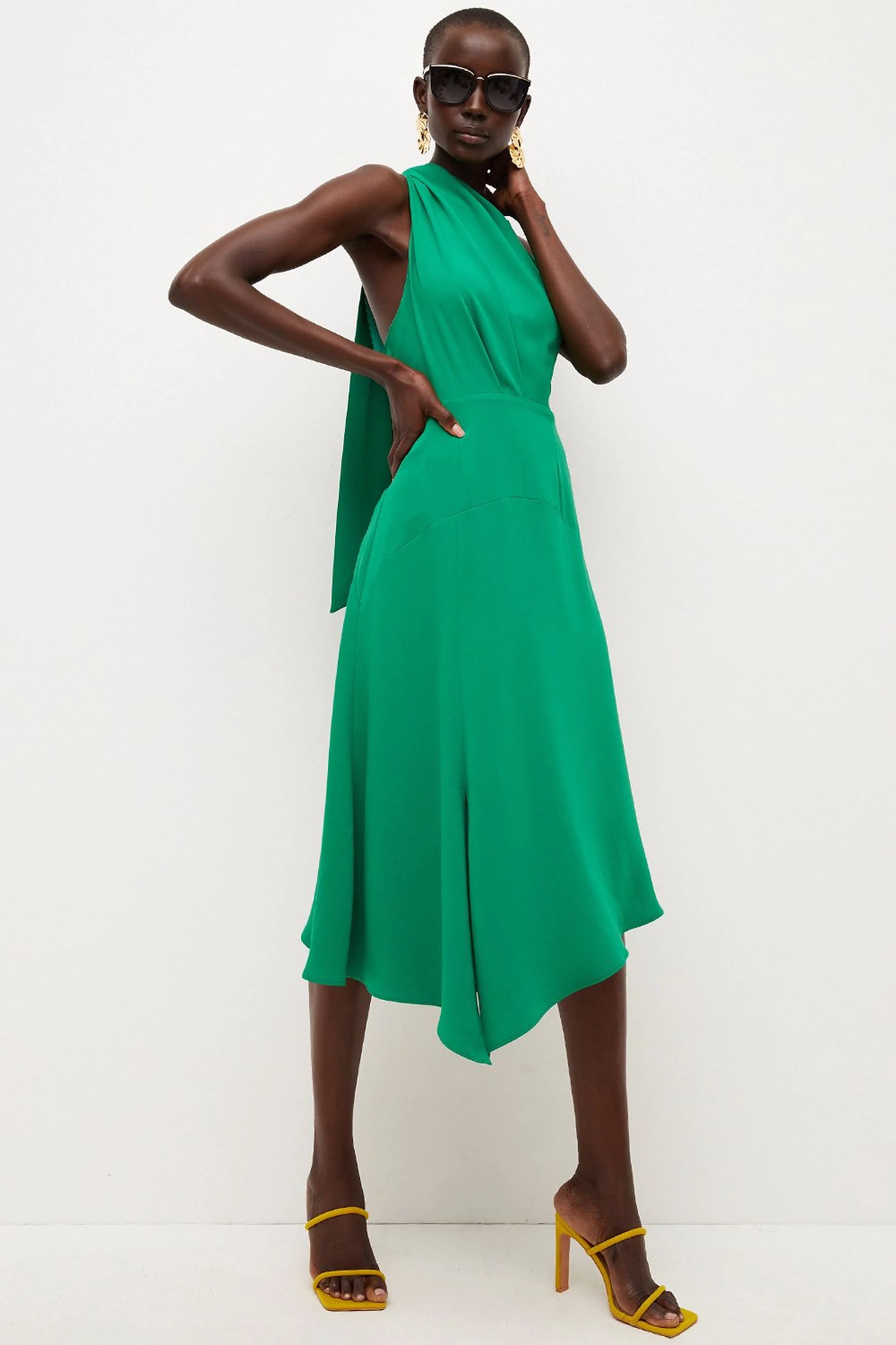 Soft Tailored Sleeveless Midi Dress | Karen Millen US