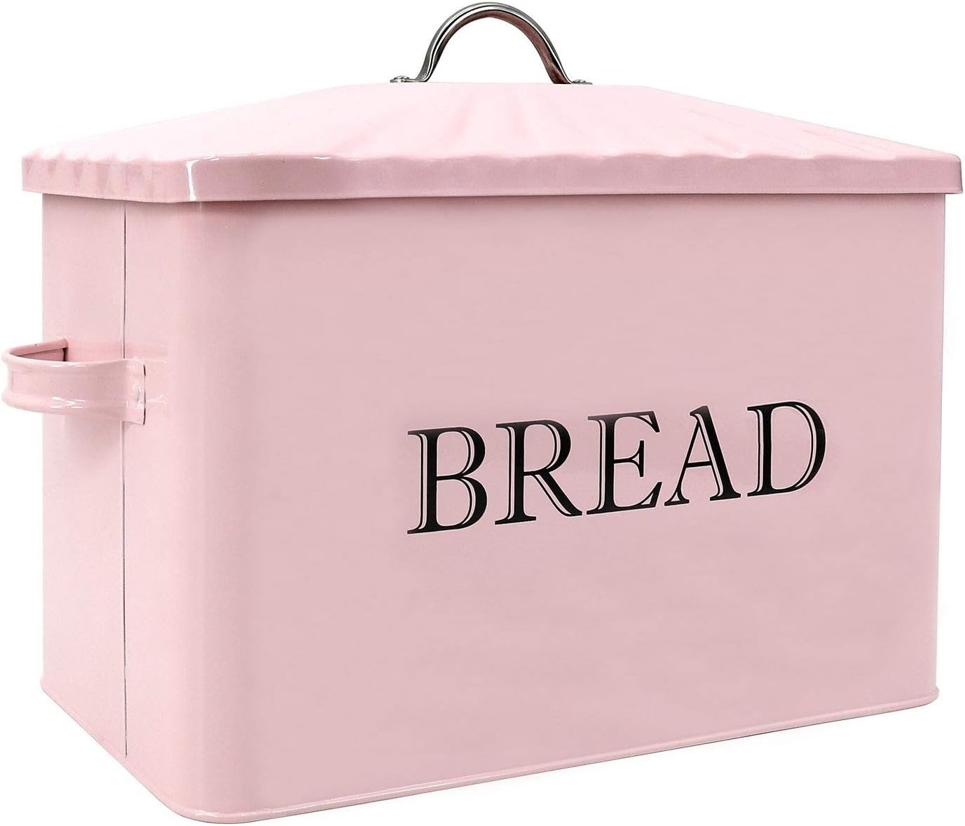Jolitac Metal Bread Box - Kitchen Countertop Pink Bread Storage Bin with Lid and hands, Large Cap... | Amazon (US)