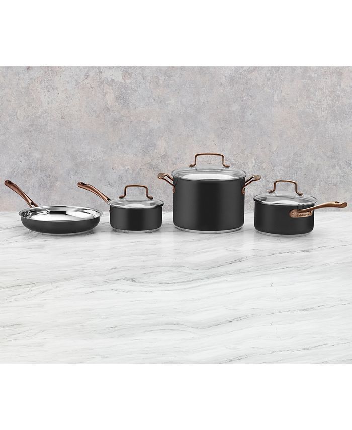 Cuisinart Onyx Black & Rose Gold 7-Pc. Stainless Steel Cookware Set & Reviews - Cookware Sets - M... | Macys (US)
