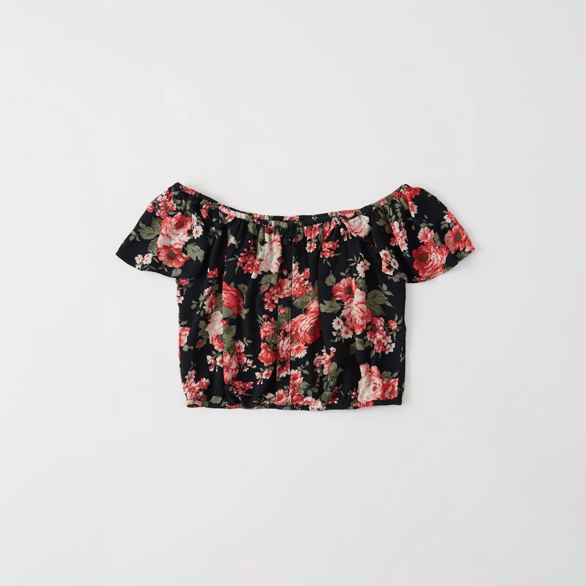 Cinched Hem Off-The-Shoulder Top | Abercrombie & Fitch US & UK