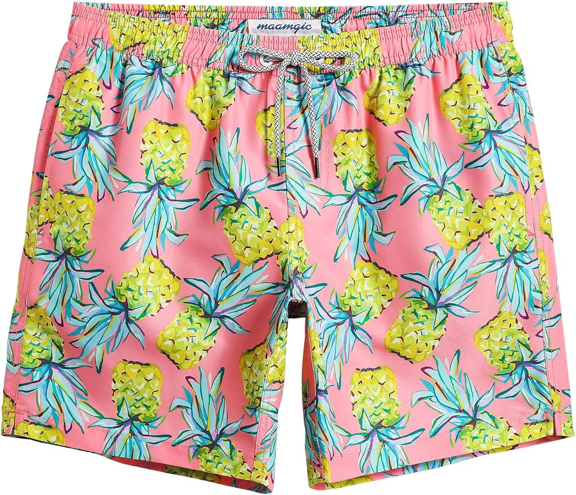 maamgic Mens Swim Trunks Quick Dry Swim Shorts with Mesh Lining Funny Swimwear Bathing Suits 7inc... | Amazon (US)
