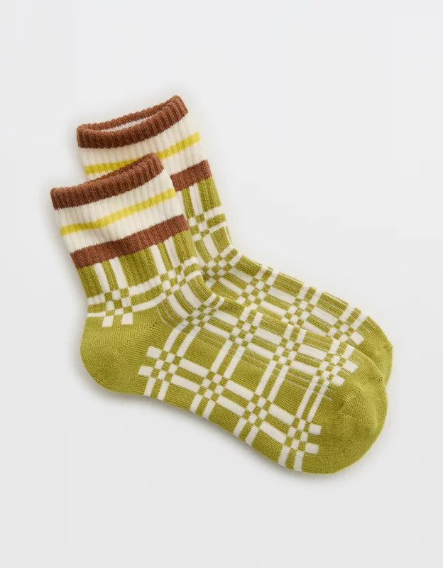 Aerie Ribbed Cotton Quarter Socks | Aerie