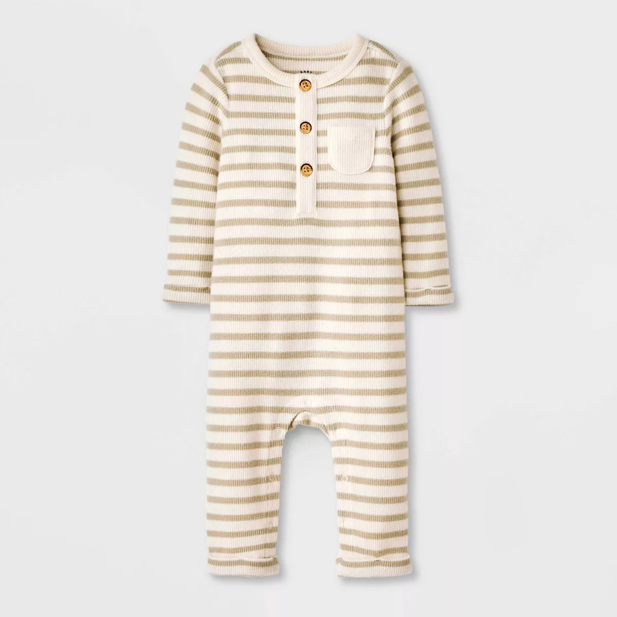 Baby Boys' Henley Cozy Long Sleeve Romper - Cat & Jack™ | Target