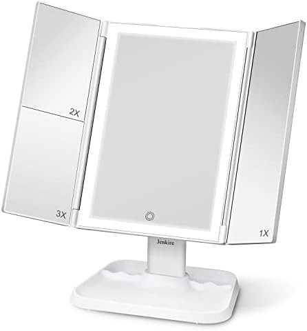 Makeup Mirror 72 LED Mirror 3 Color Lighting Modes, 1x/2x/3x Magnification, Touch Control Design, Po | Amazon (US)