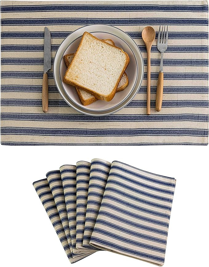 Home Brilliant Placemats Set of 6 Heat Resistant Dining Table Place Mats for Kitchen Table Farmho... | Amazon (US)