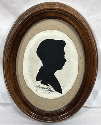 Antique Original Hand Cut Paper Silhouette Portrait Signed Thomas E Payne Framed | eBay US