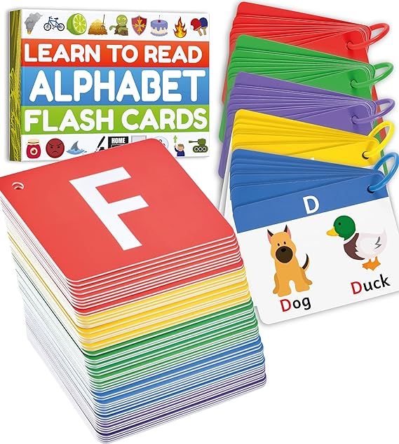Alphabet Flash Cards - ABC Jumbo Flash Cards for Kids Ages 3-6 - Lowercase & Uppercase Letter Rec... | Amazon (US)