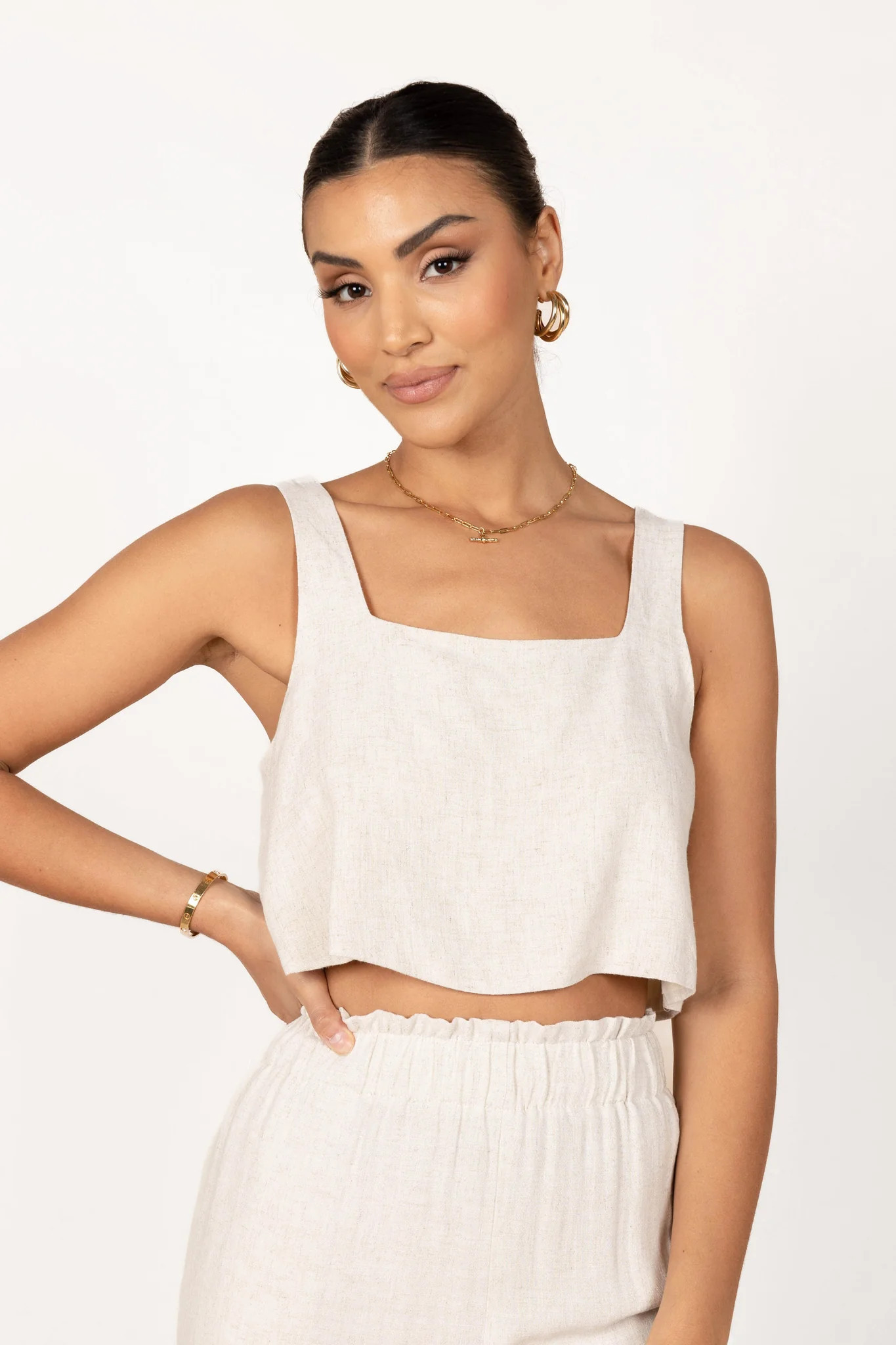 Eleanor Cropped Top - Beige | Petal & Pup (US)