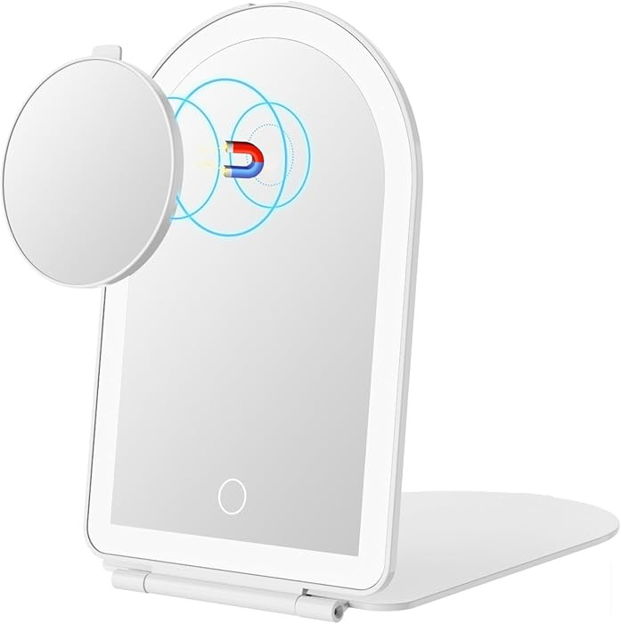 FUNTOUCH Rechargeable Travel Makeup Mirror with Lights Small 10X Magnify | Amazon (US)