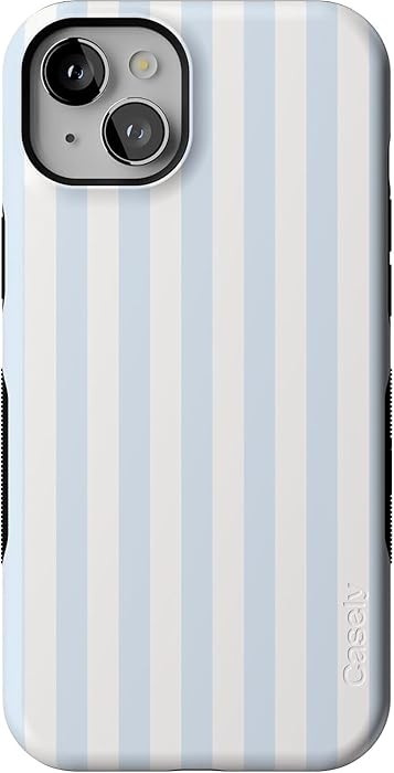 Casely iPhone 15 Case | Blue Stripes | Sunday Best | Compatible with MagSafe | Bold Protective De... | Amazon (US)