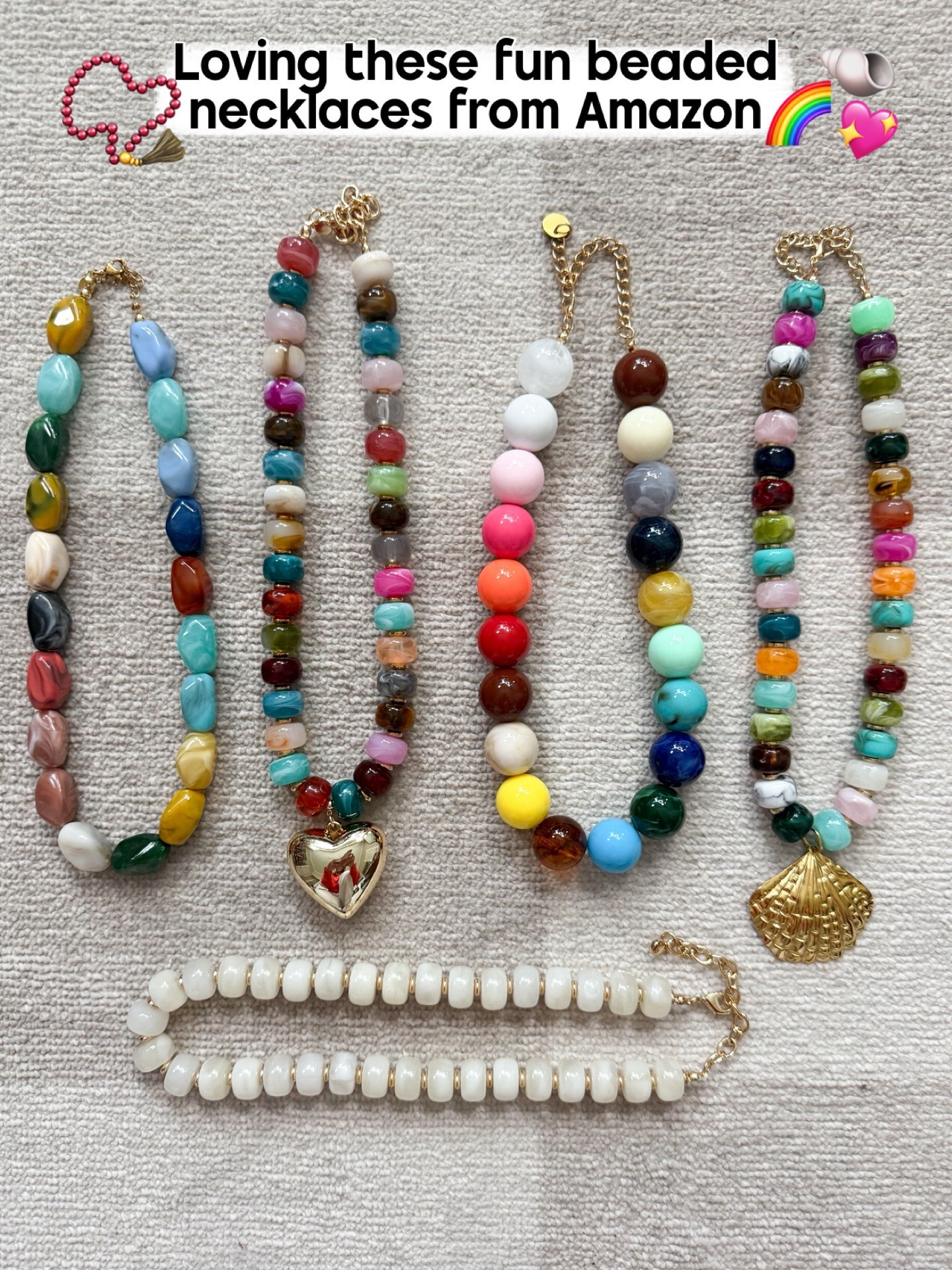 I’m a little addicted to these fun beaded necklaces!! These are so good and all Amazon!