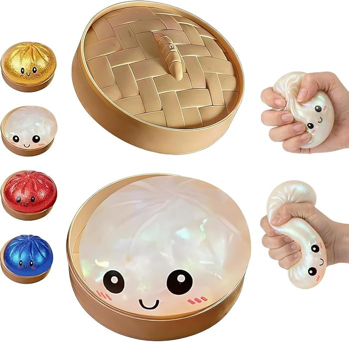Glitter Dumpling Squishy Box, Dumpling Squishies, Sensory Squeeze Toy for Stress Relief, Soft Dec... | Amazon (US)