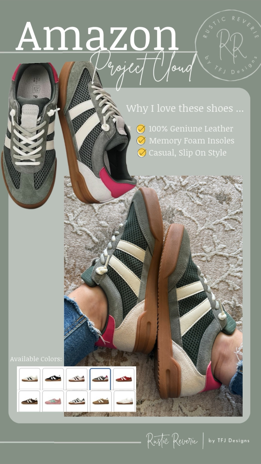 These Project Cloud sneakers are so comfy and available in a ton of color ways! My favorite is the green. ☘️ amazon creator favorites prime shipping comfy shoes everyday wear shopping out and about st patricks day spring outfit vacation shoes spring break casual cute dress shorts jeans pants 

#LTKootd #LTKActive #LTKOver40