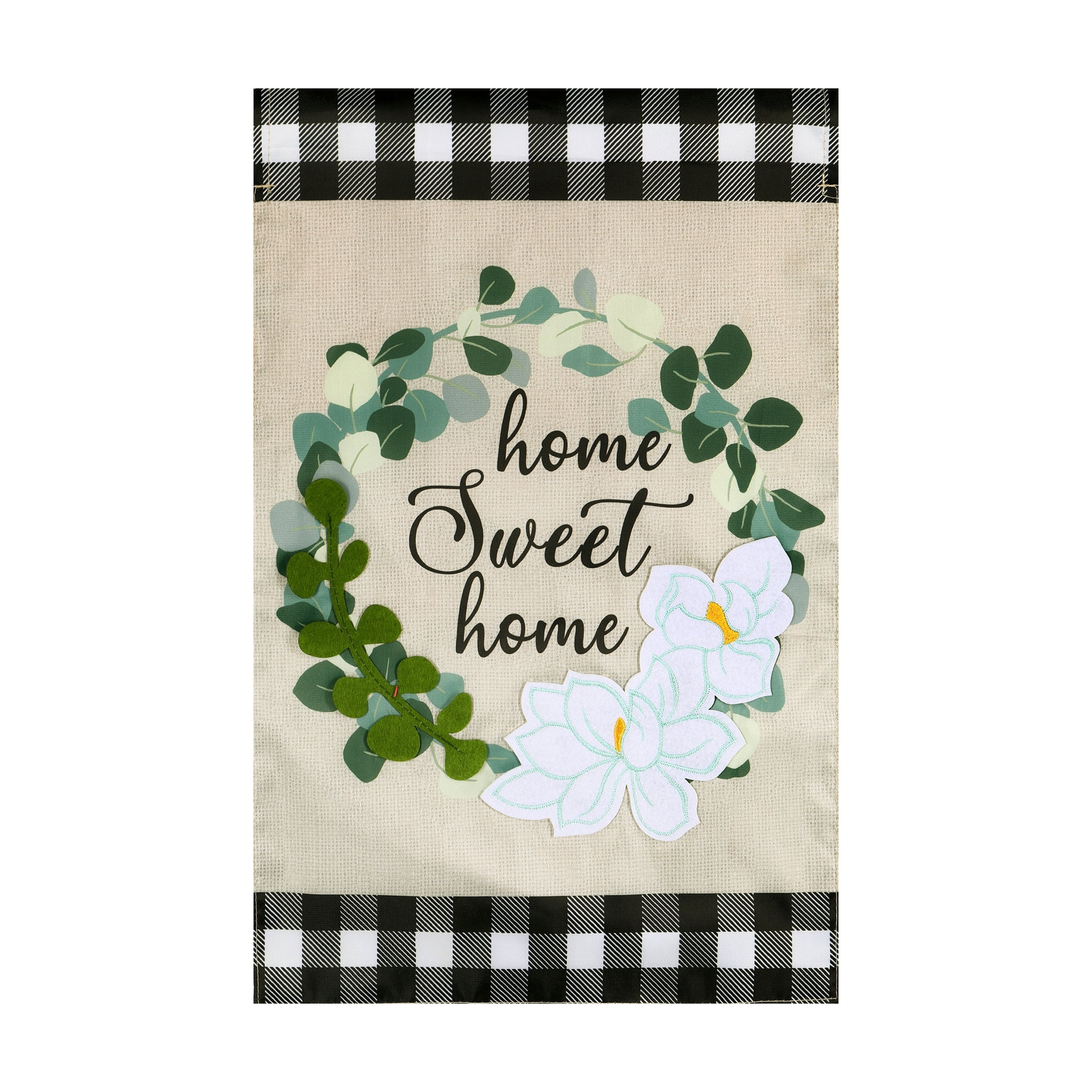 Home Sweet Home Eucalyptus Wreath Yard Flag 11.5in x 18in | Walmart (US)