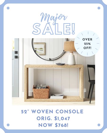Wayfair 5 Days of Deals is live today!!  Major Sale Alert on this highly rated 52” woven console!! Now over 25% OFF you can get it for $768 + FREE SHIPPING!

#LTKhome #LTKSeasonal #LTKsalealert