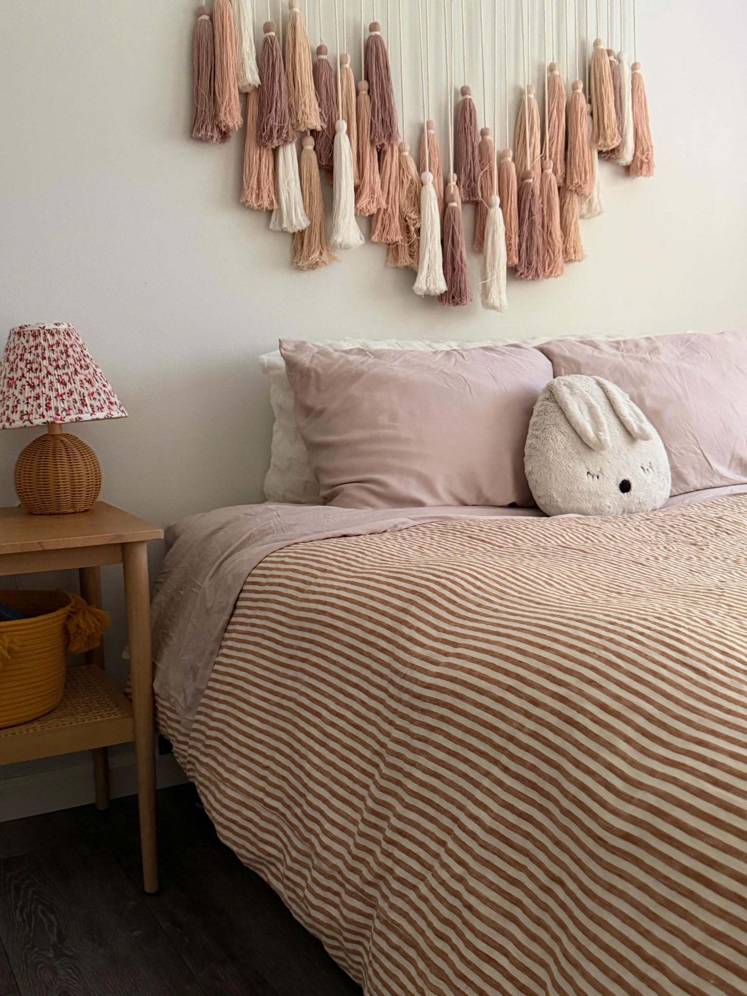 Cozy girls room decor. This striped linen duvet added so much texture and warmth to this space. And these bamboo sheets are the softest things ever! 

#LTKKids #LTKHome #LTKBaby