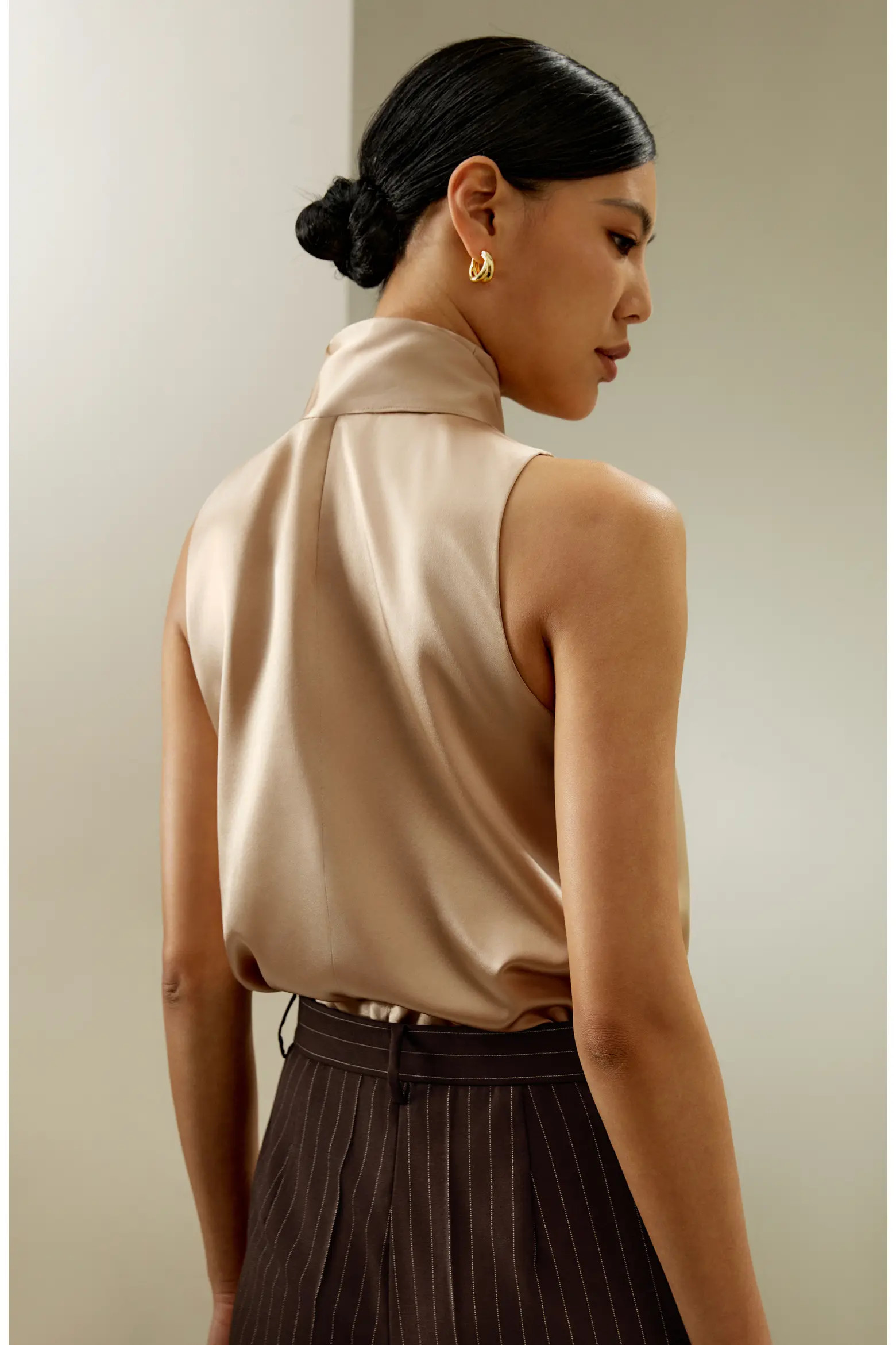 Women's Sleeveless Tie-Neck Silk Blouse (Women) | Nordstrom | Nordstrom