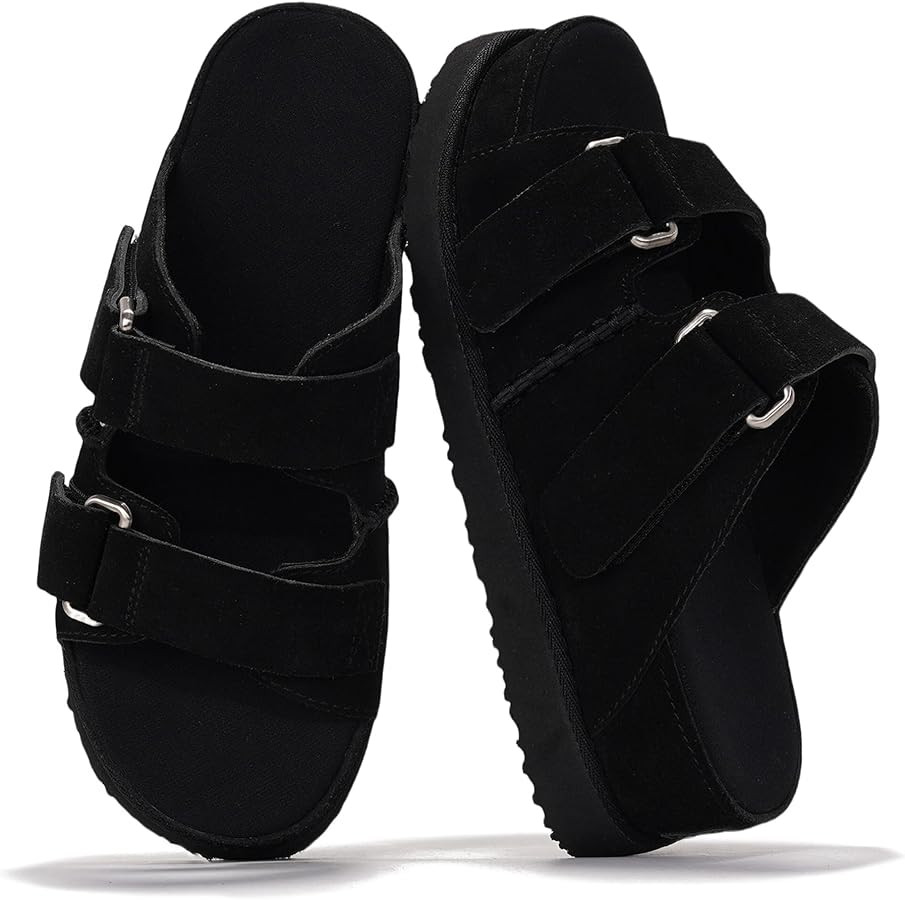 Project Cloud 100% Genuine Leather Platform Sandals & Slides for Women | Amazon (US)