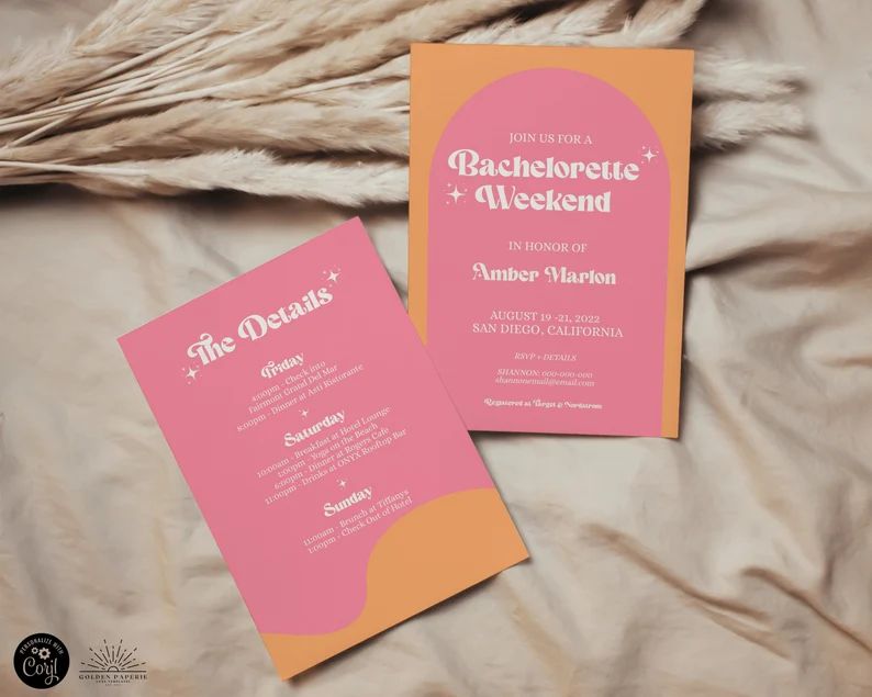Retro Bachelorette Invitation Template 70's Bachelorette - Etsy | Etsy (US)