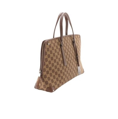 Gucci Brown GG Canvas Zip-Around Top Handle Tote w/ Leather Trim & Dust Bag  | eBay | eBay CA