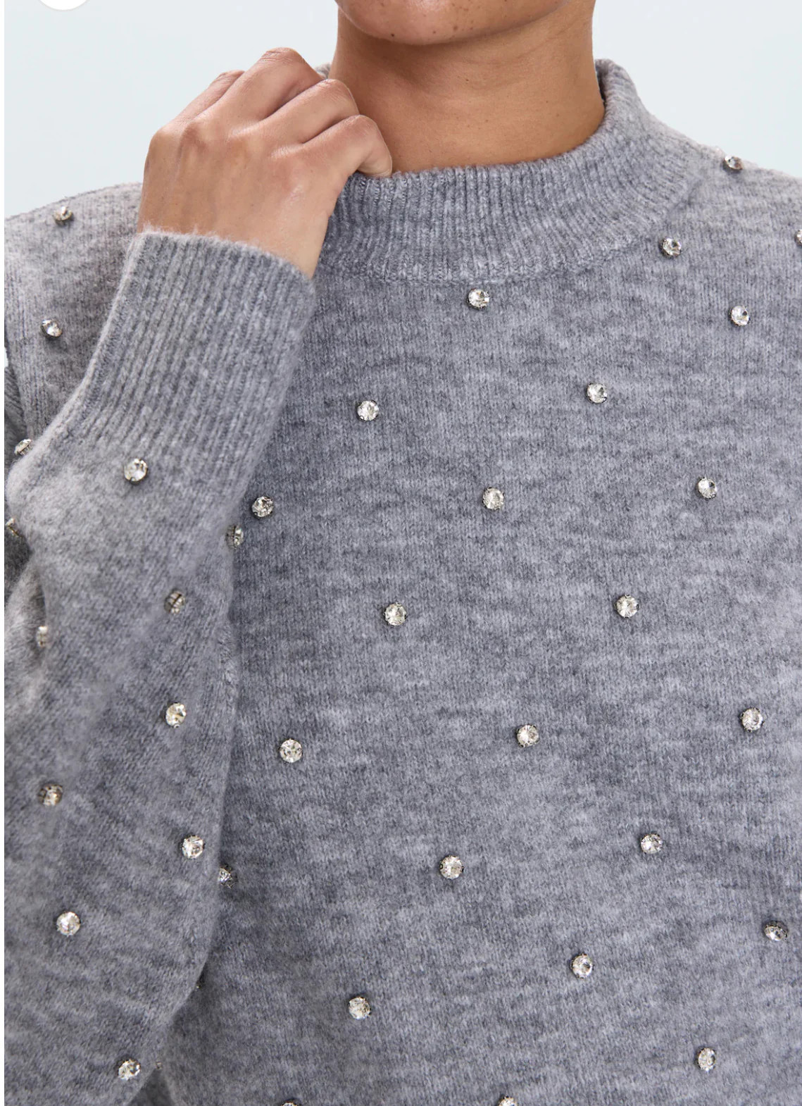 Aura Oversized Sweater Small / Charcoal diamonte | Refinery