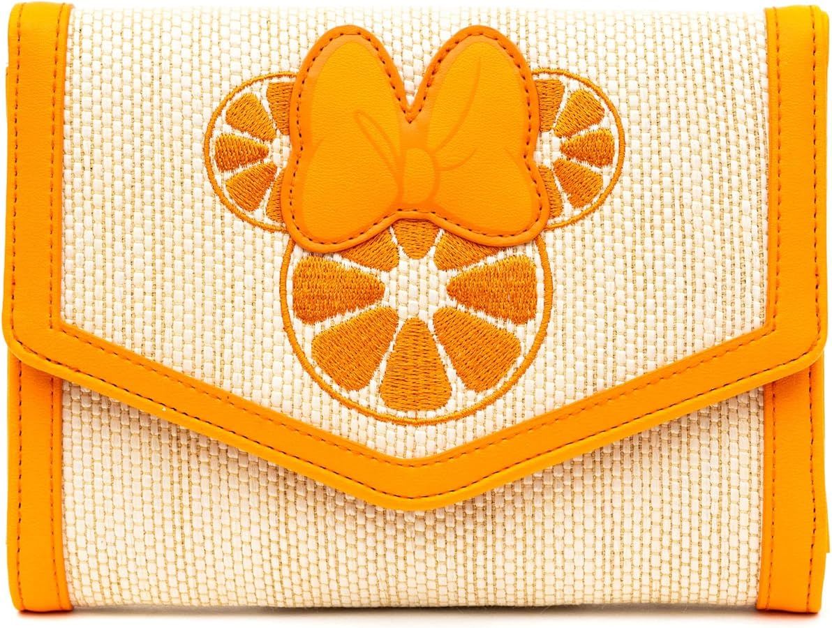 Disney Bag, Horizontal Fold Over Cross Body, Minnie Mouse Embroidered Citrus Ears with Bow Orange... | Amazon (US)