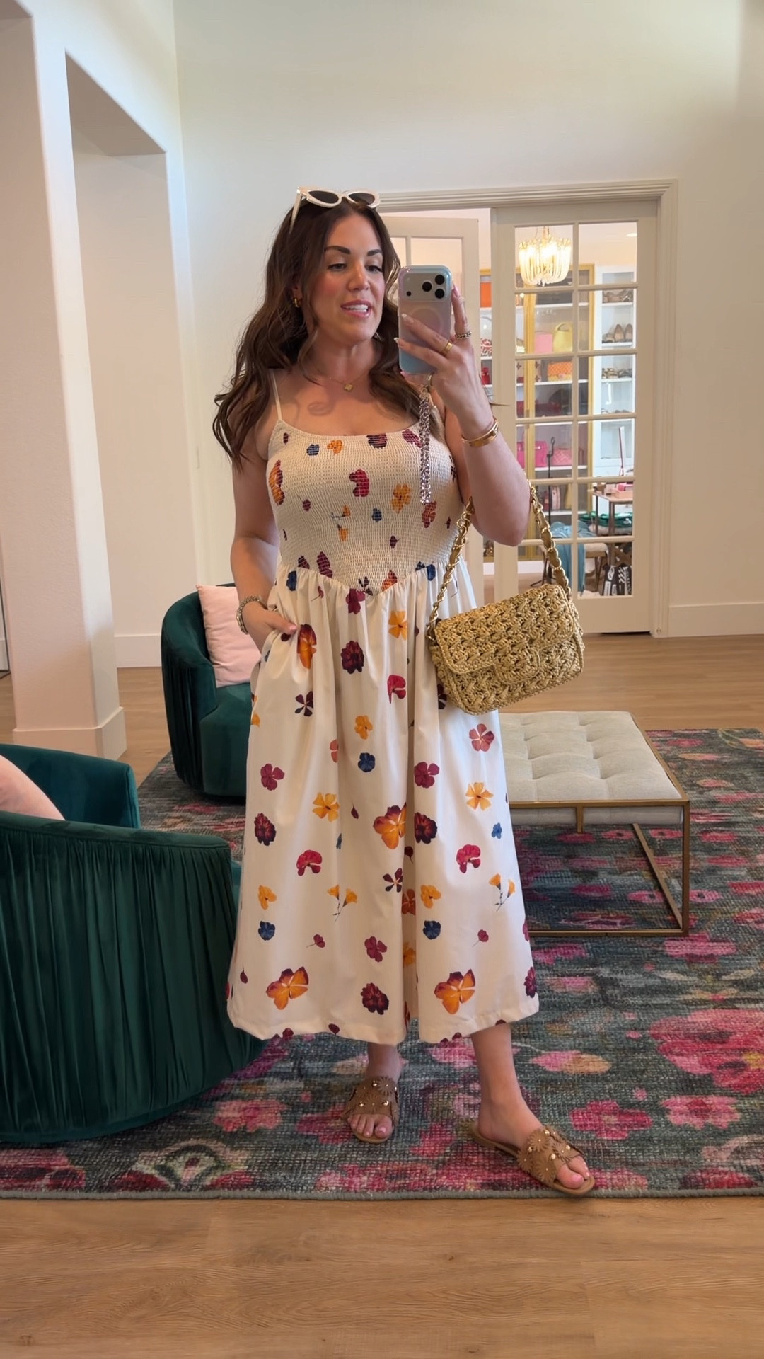 curvy midsize spring outfit! wearing size medium petite in floral midi dress. so comfy and flattering! currently 25% off

#LTKMidsize #LTKSpringSale #LTKSeasonal