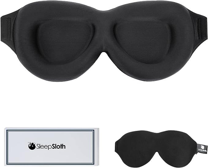SleepSloth Sleep Eye Mask, 3D Contoured 100% Blackout Eye Mask, Sleep Mask with Adjustable Strap,... | Amazon (US)