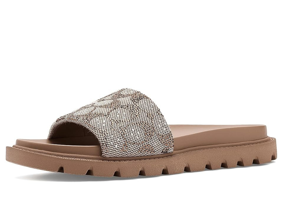 COACH Brynn Crystal Signature Slide Sandals Women's Sandals Tan : 8.5 M | Zappos