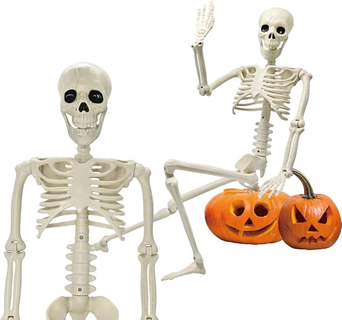 UMEELR 3FT Halloween Skeleton Decorations, 36in Plastic Full Body with Movable Joints Skeleton fo... | Amazon (US)