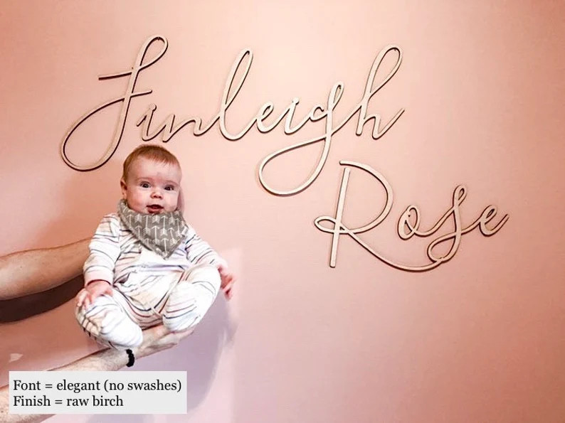 Double baby name sign | Nursery wall decor | Nursery wall hanging | Custom baby name cutout | Fir... | Etsy (US)