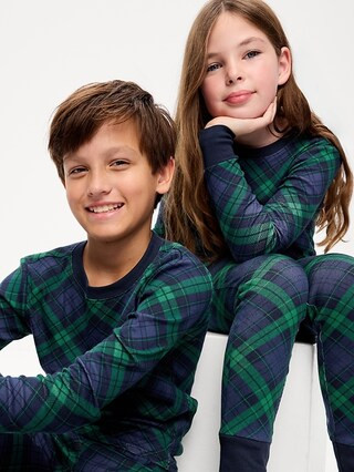 Gender-Neutral Printed Snug-Fit Pajama Set for Kids | Old Navy (US)