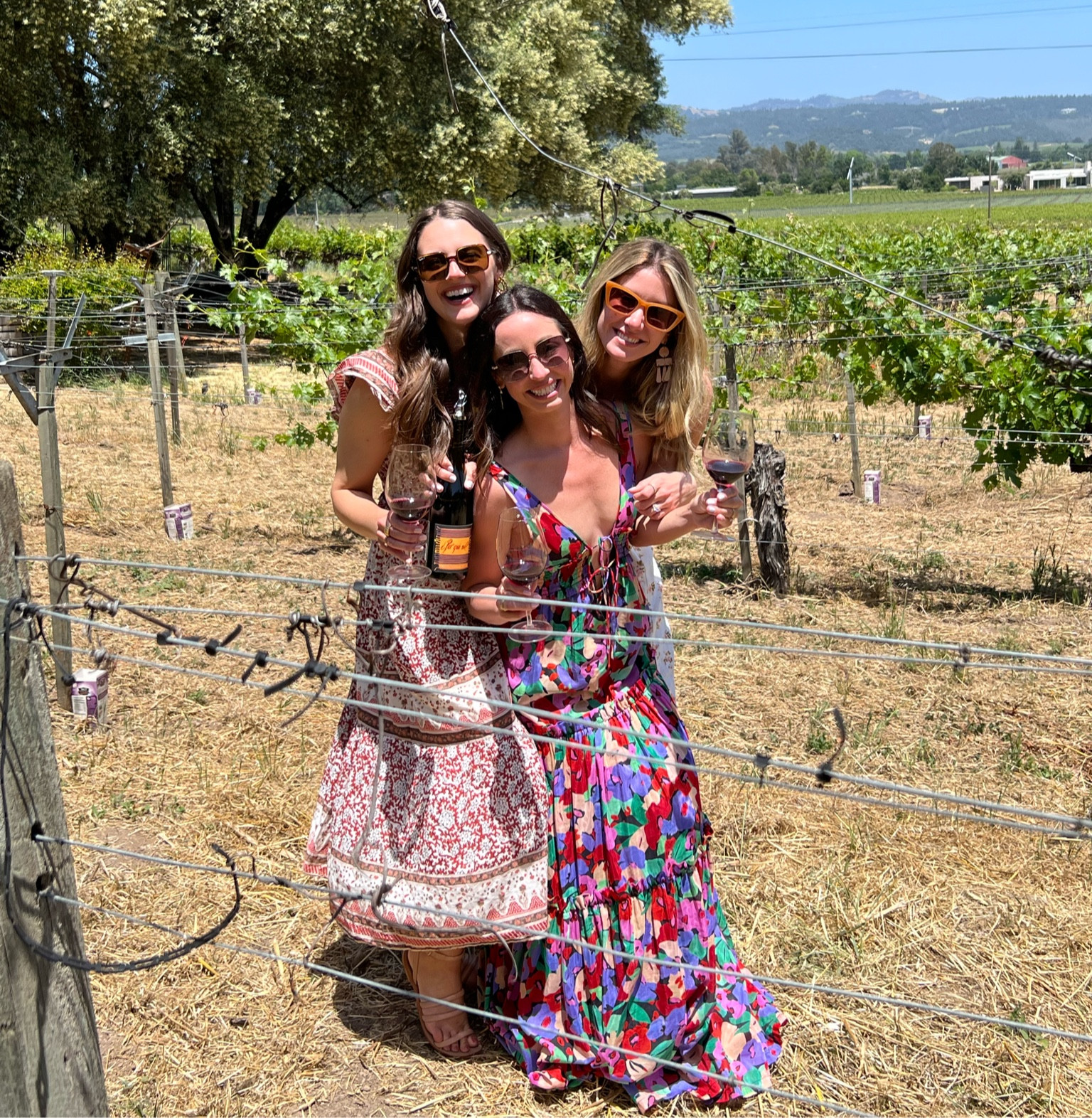 Linking me and Kate’s RTR dresses!!  Both size small. And Melissa’s glasses. (Also rented!) 