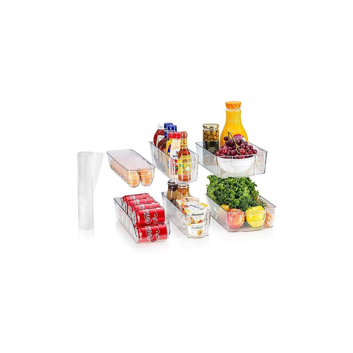 Refrigerator Bins for Food Storage - Multipurpose Stackable Clear Plastic Fridge Organizers with ... | Target