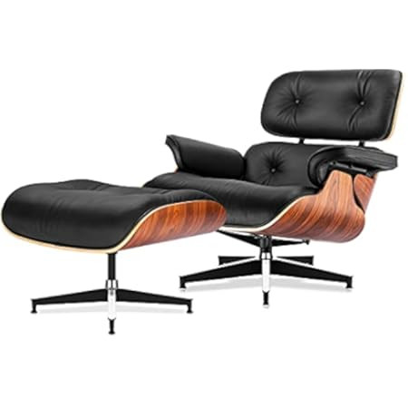 Mid Century Lounge Chair and Ottoman, Modern Chair Classic Design, Top Grain Leather Palisander Wood | Amazon (US)