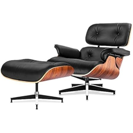 Mid Century Lounge Chair and Ottoman, Modern Chair Classic Design, Top Grain Leather Palisander Wood | Amazon (US)