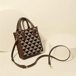 Mimiji Geometric pattern small square bag single shoulder crossbody bag handbag casual bag | Amazon (US)