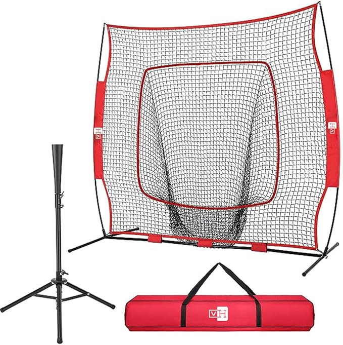 VIVOHOME 7 x 7 Feet Baseball Backstop Softball Practice Net with Strike Zone Target and Carry Bag... | Amazon (US)