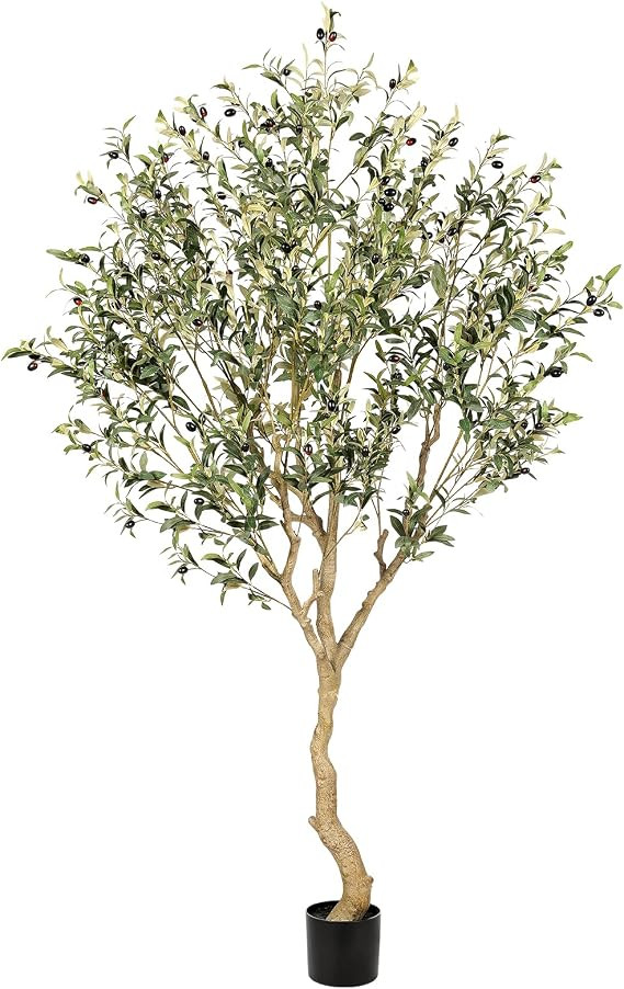 7FT Olive Trees Artificial Indoor - Tall Faux Olive Tree 7 Feet | Artificial Olive Tree with Real... | Amazon (US)