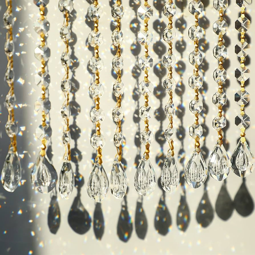 10pcs Crystal Garland Strands Crystal Lamp Beads Glass Loquat Prism Hanging Chandelier Beads Repl... | Amazon (US)